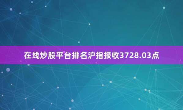 在线炒股平台排名沪指报收3728.03点